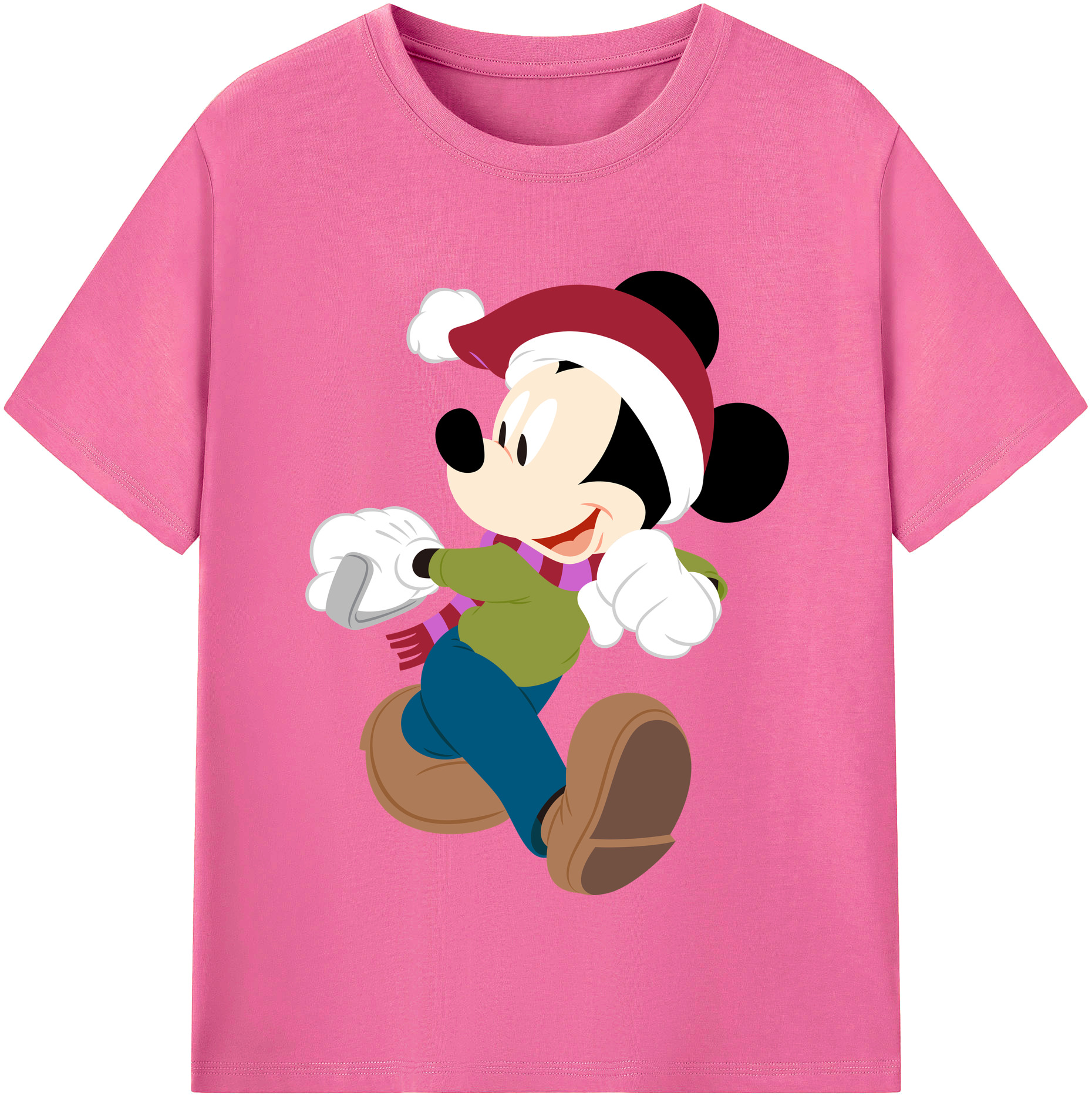 （画像用） ミッキーマウス Mickey Mouse レディースカジュアルプリントTシャツ（綿100％）